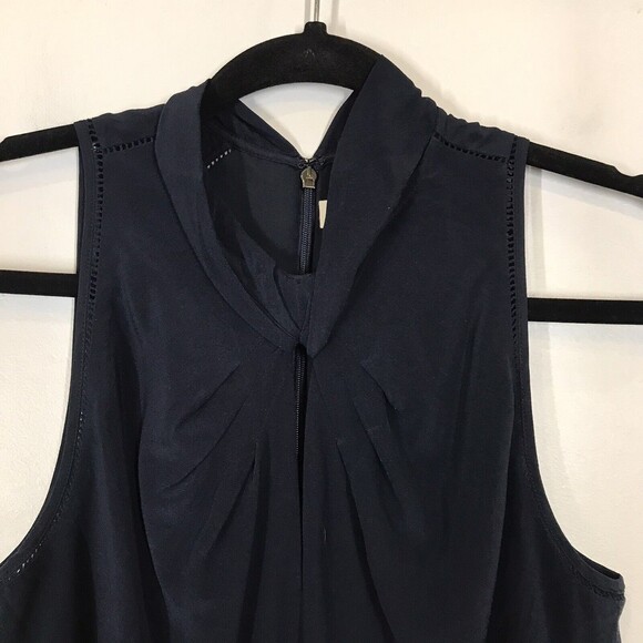 Rebecca Taylor Women Size 0 Twist Neck Fit & Flare 100% Silk Dress Ladder Stitch - Picture 5 of 11